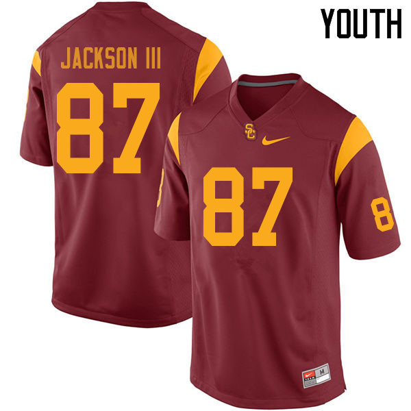 Youth #87 John Jackson III USC Trojans College Football Jerseys Sale-Cardinal